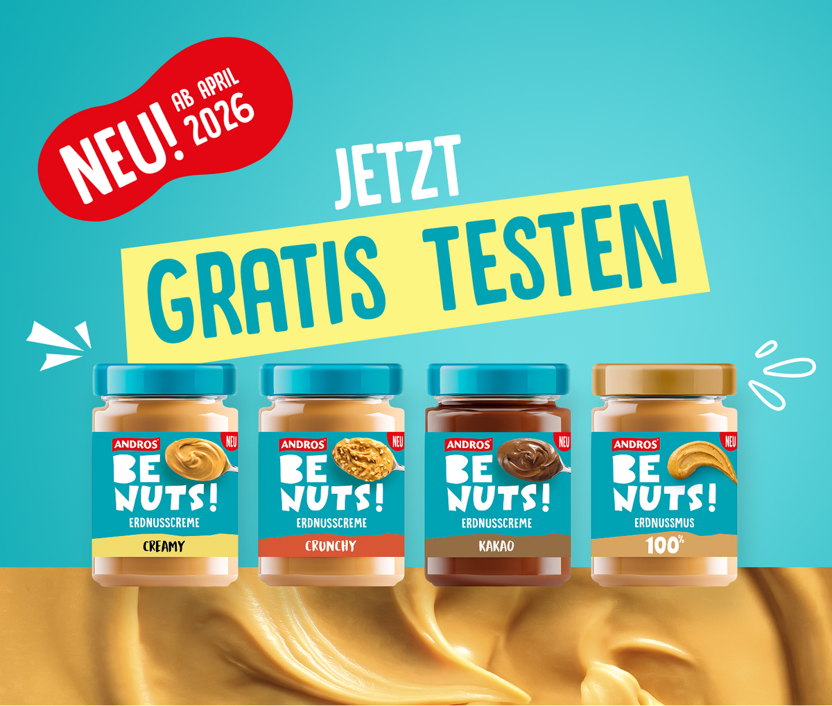 Andros Be Nuts! Erdnusscreme & Mus [gratis testen, Geld zurück!]
